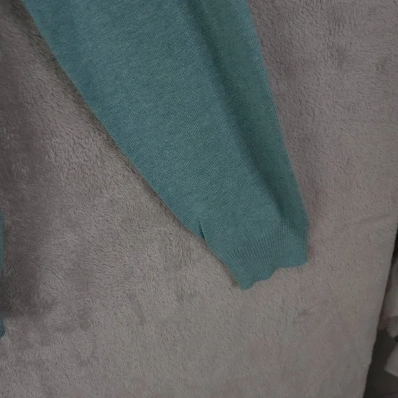 Johnnie O Quarter Zip Sweater Cotton Silk Blend Athleisure Size M Green Golf - Picture 8 of 14